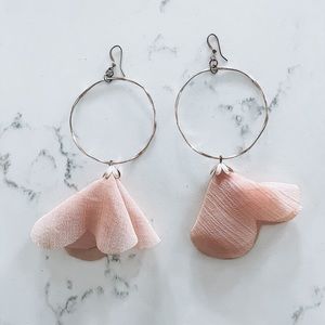 Amazon floral pink petal dangle earrings